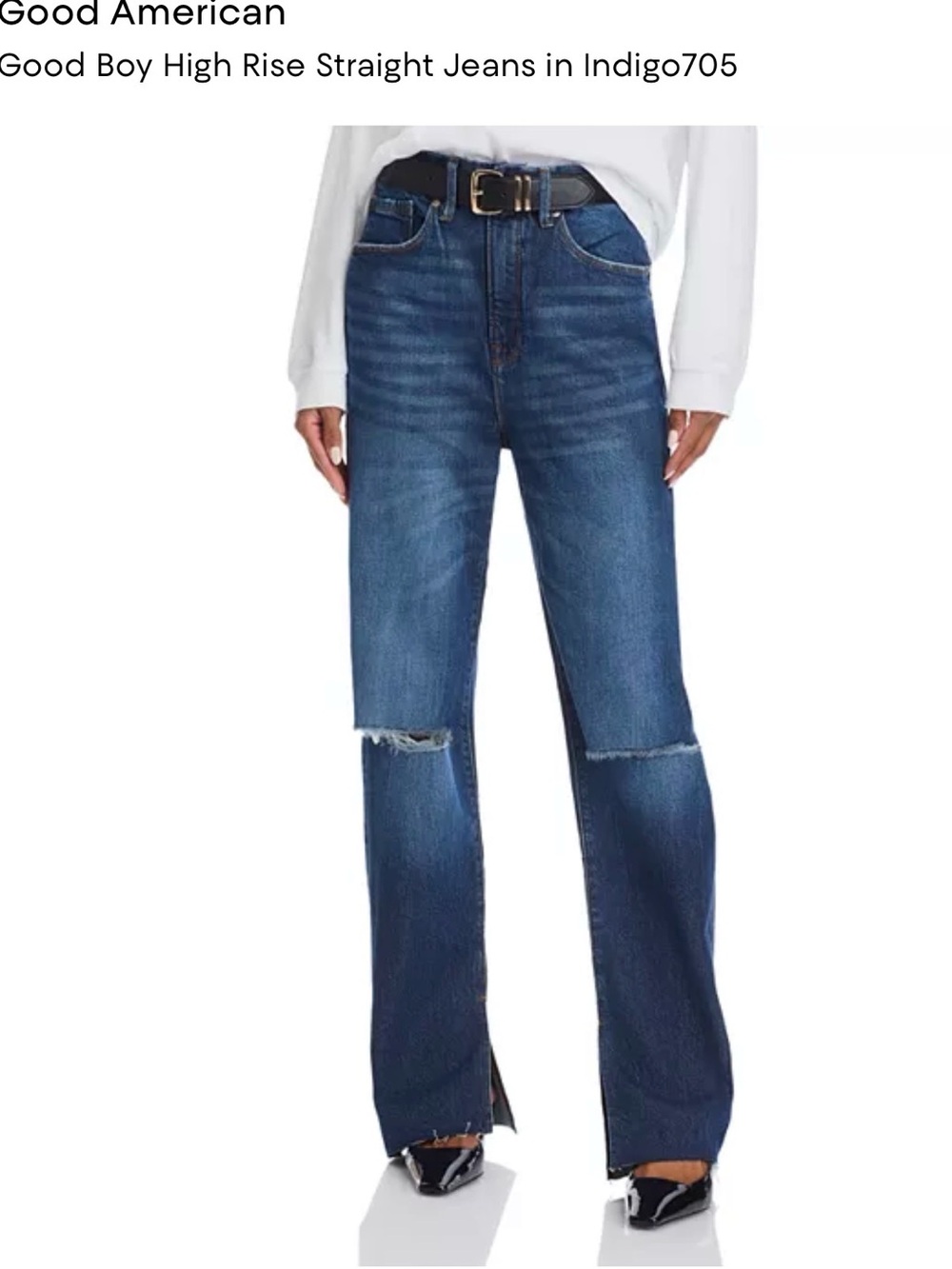 Good American High-Rise Straight Jeans in Indigo